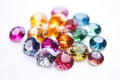 Multicolored Gemstones on a White Background Royalty Free Stock Photo