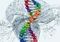 Multicolored, geometric DNA helix composed of gem-like Royalty Free Stock Photo