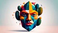 Abstract Geometric Cactus Face Royalty Free Stock Photo