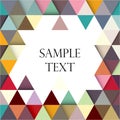 Multicolored geometric triangular banner template. Abstract background. Vector