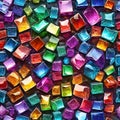 Multicolored glass blocks. The effect of rainbow broken glass, kaleidoscope. Bright colorful background Royalty Free Stock Photo