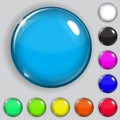 Multicolored glass buttons