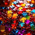 Multicolored glass jigsaw pieces, showing diversity and how different solutions fit together