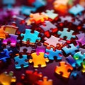 Multicolored glass jigsaw pieces, showing diversity and how different solutions fit together