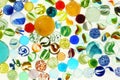 Multicolored glass marbles