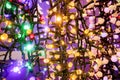 Multicolored glowing christmas garland bulbs Royalty Free Stock Photo