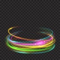 Multicolored glowing fire rings with glitters Royalty Free Stock Photo