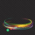 Multicolored glowing fire rings with glitters Royalty Free Stock Photo