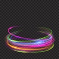 Multicolored glowing fire rings with glitters Royalty Free Stock Photo