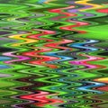 Multicolored green pink yellow liquid pastel squares forms, abstract texture