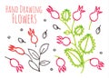 Multicolored hands drawing flowers