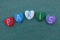 Paris, my love, souvenir with colored heart stones