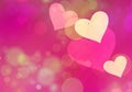 Multicolored hearts bokeh background of a Love symbol Royalty Free Stock Photo