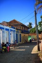 Multicolored houses of the city of Trinidad. Cuba