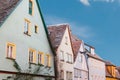 Multicolored houses with many windows in Rothenburg ob der Tauber in Germany. Royalty Free Stock Photo