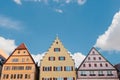 Multicolored houses with many windows in Rothenburg ob der Tauber in Germany. Royalty Free Stock Photo