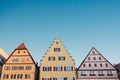 Multicolored houses with many windows in Rothenburg ob der Tauber in Germany. Royalty Free Stock Photo