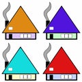 Multicolored houses vector set Royalty Free Stock Photo