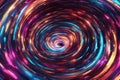 Multicolored hypertunnel spinning speed space tunnel made of twisted swirling energy magic glowing light lines abstract background Royalty Free Stock Photo