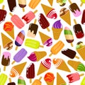 Multicolored ice cream in a pattern.