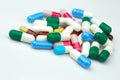 Multicolored Isolated Pills and Capsules