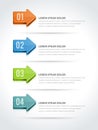 Multicolored isometric arrows infographics scheme options menu business steps realistic vector Royalty Free Stock Photo