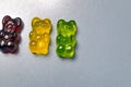 Multicolored jelly bears. Delicious jelly bears. Macro photo.