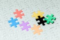Multicolored Jigsaw puzzle on the background is a  jigsaw puzzle Royalty Free Stock Photo