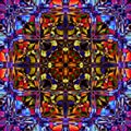 Multicolored square kaleidoscope abstract background illustration Royalty Free Stock Photo