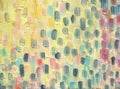 Multicolored large and coarse vertical brush strokes. Oil painting Royalty Free Stock Photo