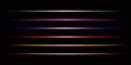 Multicolored laser beams isolated on a black background. Glowing stripes. Abstract vector illustration. Royalty Free Stock Photo