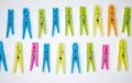 Multicolored laundry hooks Royalty Free Stock Photo