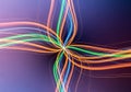 Multicolored light trails form intersecting loops in a dynamic, Royalty Free Stock Photo