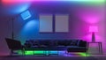 Multicolored lighting in Living Room Royalty Free Stock Photo