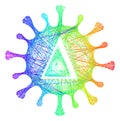 Multicolored Linear Delta Coronavirus