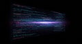 Multicolored lines of computer code appear stretched across a dark background. The Royalty Free Stock Photo