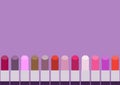 Multicolored lipstick set. Flat illustration Royalty Free Stock Photo