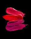 Multicolored lipstick smudge