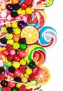 Multicolored lollipops, candy and chewing gum Royalty Free Stock Photo