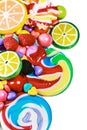 Multicolored lollipops, candy and chewing gum Royalty Free Stock Photo