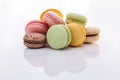 Multicolored Macarons Cookies. Multicolor macarons , French macaroon, greedy pastry. Food concept.