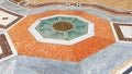 A multicolored marble floor in Milan, Italy. Royalty Free Stock Photo
