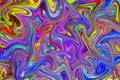 Multicolored marbling paint swirls background.