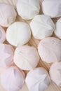 Multicolored marshmallow vertical frame, top view Royalty Free Stock Photo