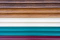 Multicolored metal siding, samples for product advertising. Sale of siding for the facade of the house Royalty Free Stock Photo