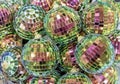 Multicolored mirrored disco balls for the Christmas tree