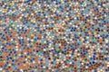 Multicolored mosaic panel of ceramic elements