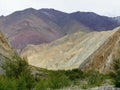 Multicolored mountains in the Valley of Markah in Ladakh, India. Royalty Free Stock Photo