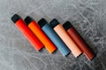 Multicolored multi-use electronic vape cigarettes