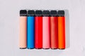 Multicolored multi-use electronic vape cigarettes